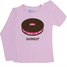 Pink Full Sleeve Girls Pyjama - Donut